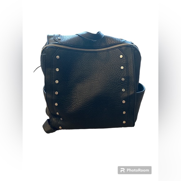 INC International Concepts Black Faux Leather backpack/purse. - Picture 1 of 14